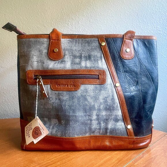 Vaan & Co Handbags - Vaan & Co Upcycled Leather Tote - Tessa